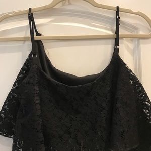 Kiara Black Lace Crop Top